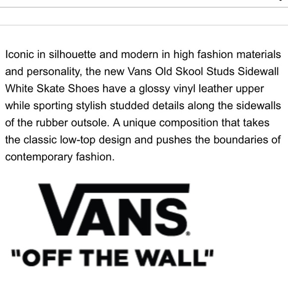 #SOLD#Vans Old Skool Studs Sidewall Blanc de Blanc - Picture 5 of 8